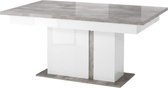 Uitschuifbare tafel wit gelakt beton afwerking - Rechthoekig - SANTANA - L 160/20