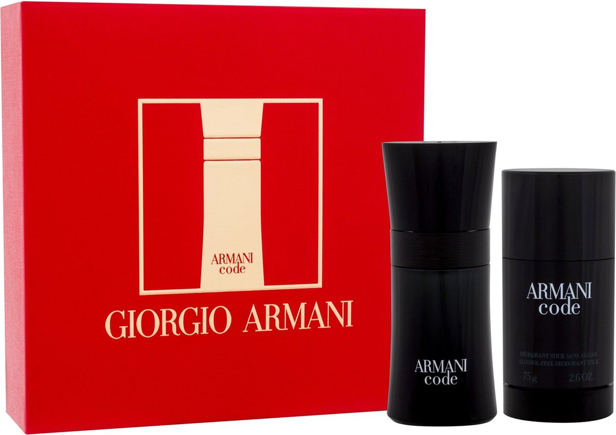 Armani Code Homme Giftset - 50 ml eau de toilette spray + 75 ml deodorant stick - cadeauset voor heren