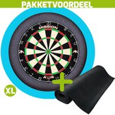 Mission Axis + Rubberen Dartmat 60*300 + Dartbordverlichting Basic XL (Aqua)