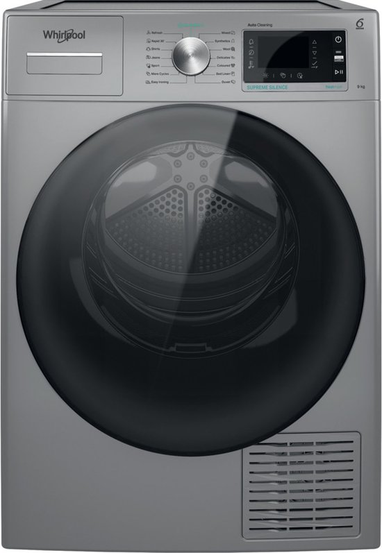 Whirlpool W7 D93SB EE warmtepomp droogkast 9 kg Zilver