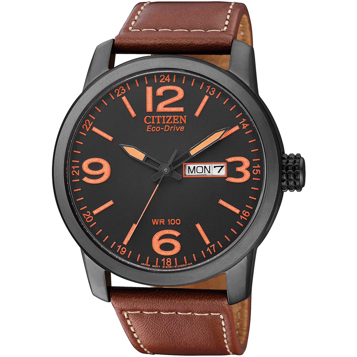 Citizen Eco-Drive - Horloge - 42 mm - Zwart-Oranje - Solar uurwerk