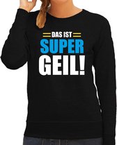 Apres ski trui Das ist supergeil zwart  dames - Wintersport sweater - Foute apres ski outfit/ kleding/ verkleedkleding M