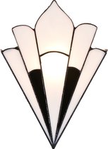 LumiLamp Wandlamp Tiffany 36x3x21 cm Wit Glas Muurlamp