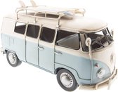 Modelauto Volkswagen Bus Licentie Camper 27*12*16 cm Blauw Ijzer Miniatuur VW Bus Miniatuur Auto