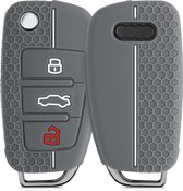 kwmobile autosleutel hoesje voor Audi 3-knops autosleutel - Autosleutel behuizing in grijs / wit