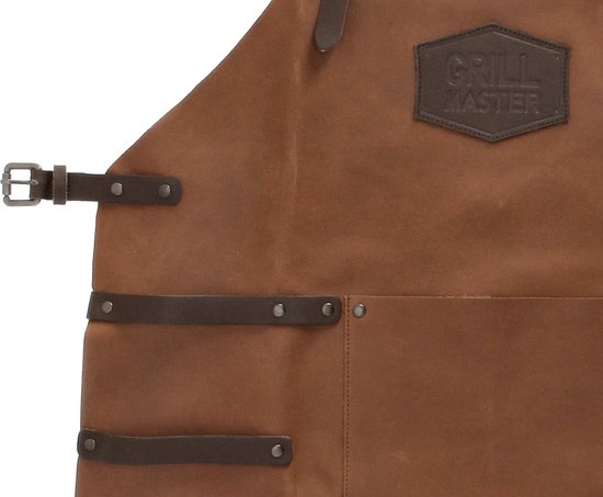 Hide & Stitches Leren BBQ Schort - Gift Box - Barbecue - Grill - 100% Leder - Cognac