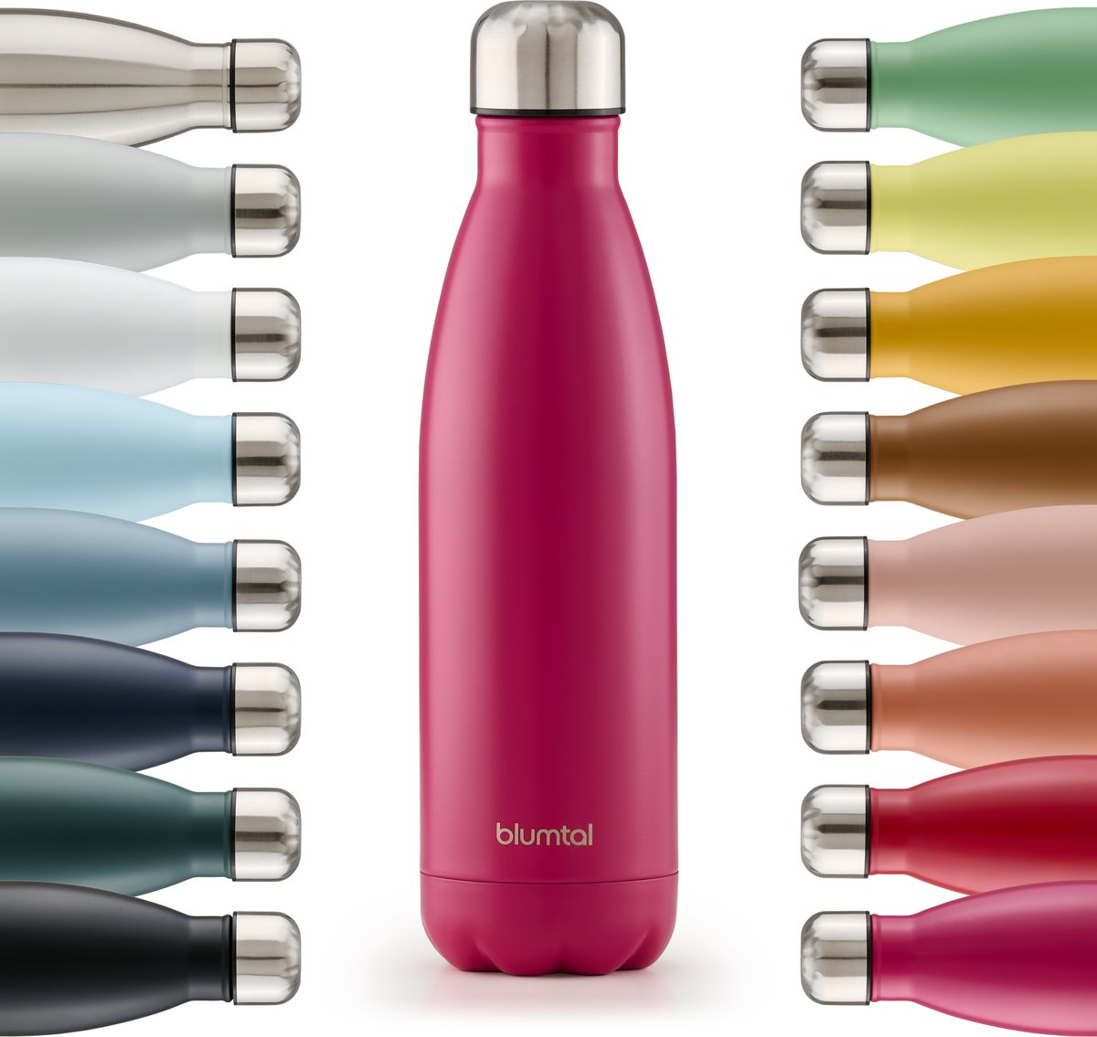 Blumtal Thermosfles - Met dubbele wand - Thermosbeker Koffie, Thee en Koele dranken - Travel Mug - 350ml - Berry - Roze - Roze