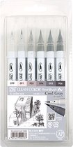 Brush markers, Clean colors Sets, Cool Gray Colors, RB-6000AT/6VB