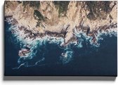 Walljar - Langs De Kust - Muurdecoratie - Canvas schilderij