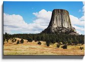 Walljar - Devils Tower - Muurdecoratie - Canvas schilderij