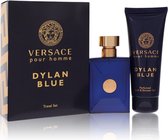 Versace Pour Homme Dylan Blue Piece Travel Set Includes Eau De Toilette Spray + Shower Gel For Men Gift Set