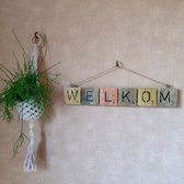 Houten Tekst Hanger WELKOM Letters Shabby 48 cm