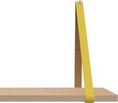 Leren Plankdragers - Handles and more® - 100% leer - GEEL - set van 2 leren plank banden