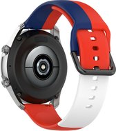 Strap-it Smartwatch bandje 22mm - triple sport bandje geschikt voor Samsung Galaxy Watch 46mm / Galaxy Watch 3 45mm / Gear S3 Classic & Frontier - Polar Vantage M / M2 / V3 / Grit X - Pro - OnePlus Watch - rood/wit/blauw