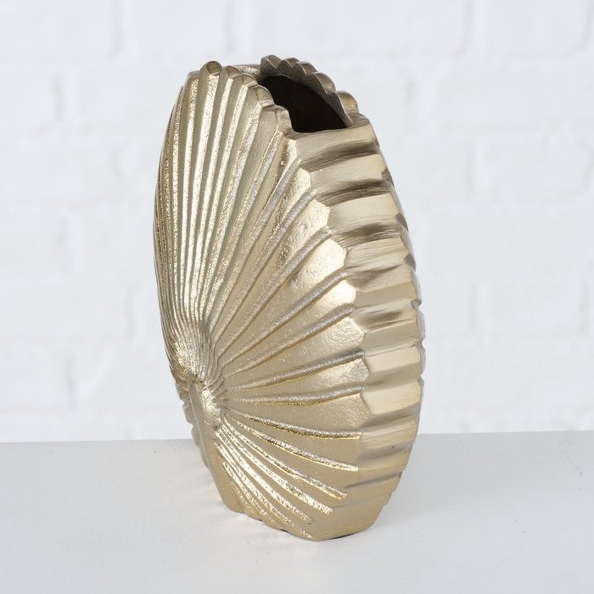 Vaas - Goud - Aluminium - 16x16x7cm- Decoratie vaas - 2020213