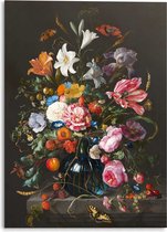Glasschilderij Bloemen en Planten Stilleven met bloemen op vaas 140x100 cm Plexiglas - Reinders
