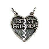 Vriendschapshartje® Vriendschapshanger Best Friends zilver - vriendschaps hanger voor twee