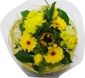 Boeket Sisal Large Geel ↨ 35cm - bloemen - boeket - boeketje - bloem - droogbloemen - bloempot - cadeautje