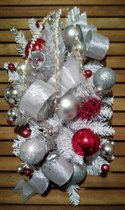 Donia Star tafelversiering - kerst - handmade in Belgie - wit, rood en zilverkleurig