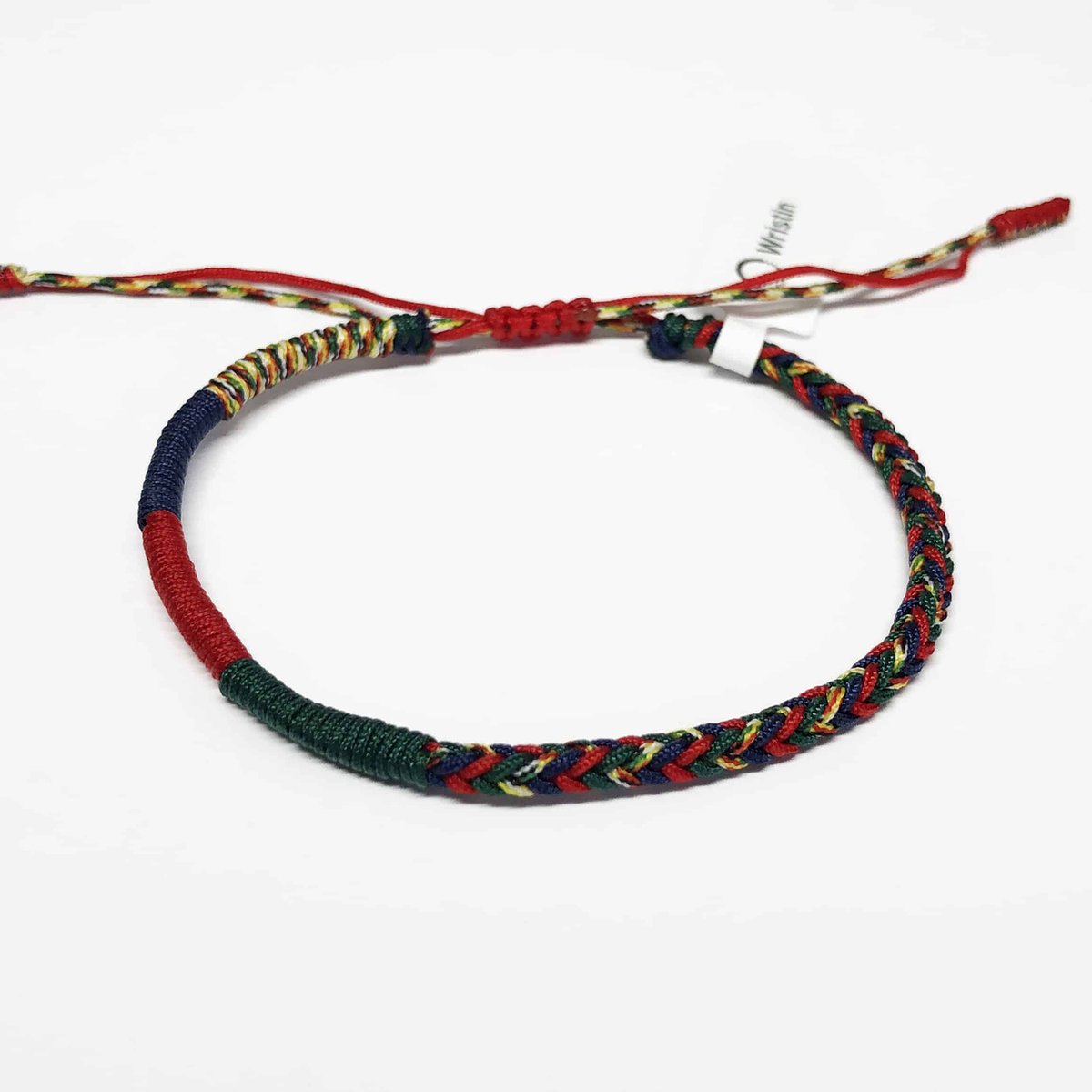 Wristin - Tibetaanse armband geweven rood/groen/blauw