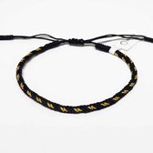 Wristin - Tibetaanse armband geweven zwart/goud