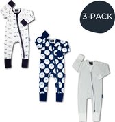 Zipster Arctisch 3 stuks - Baby Romper - Zachte bamboe - Met 2-way ritssluiting - Maat 56-62 - Perfect Cadeau - Uniseks