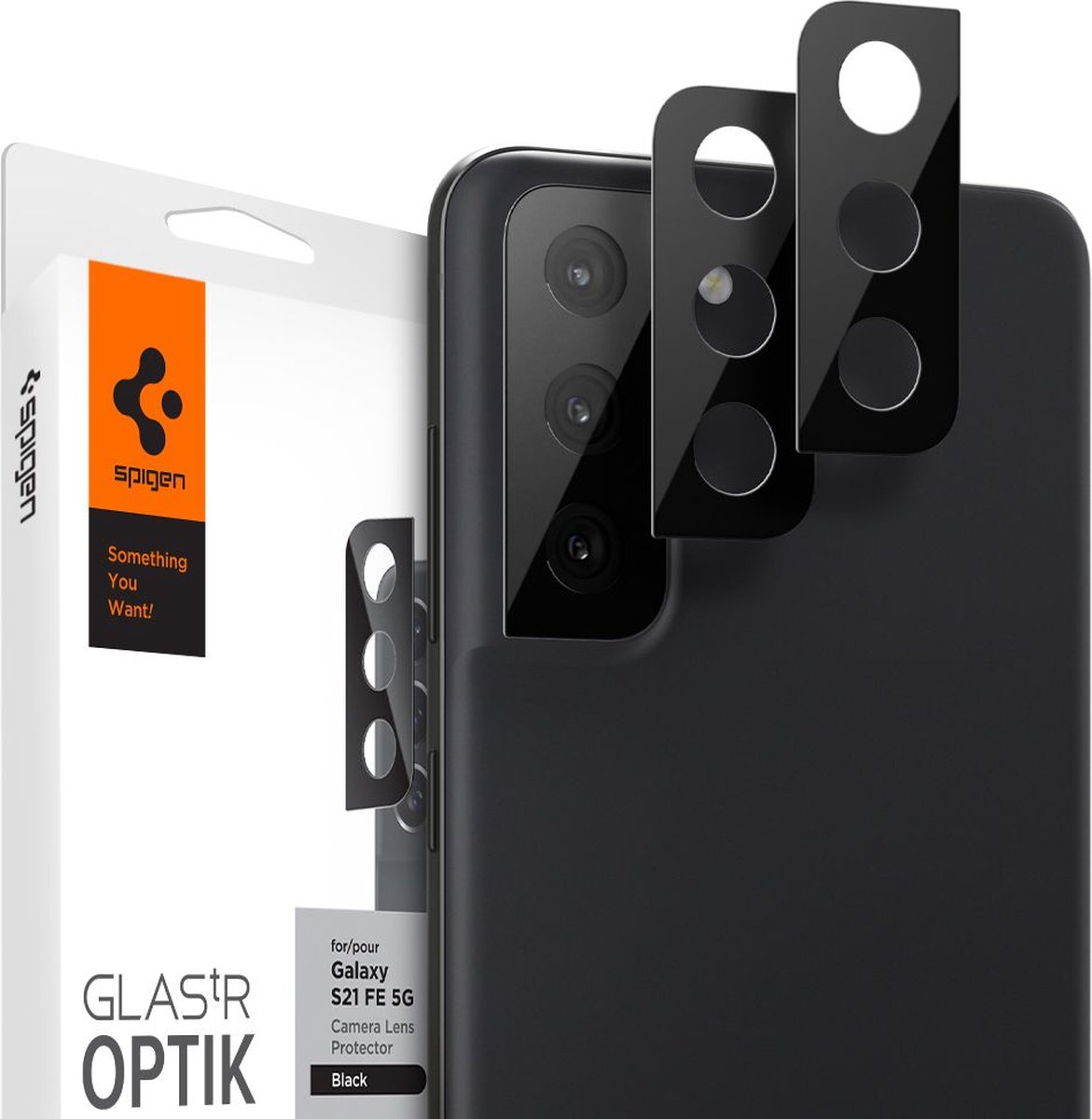 Spigen - Samsung Galaxy S21 FE camera lens screenprotector - Zwart - 2 pack