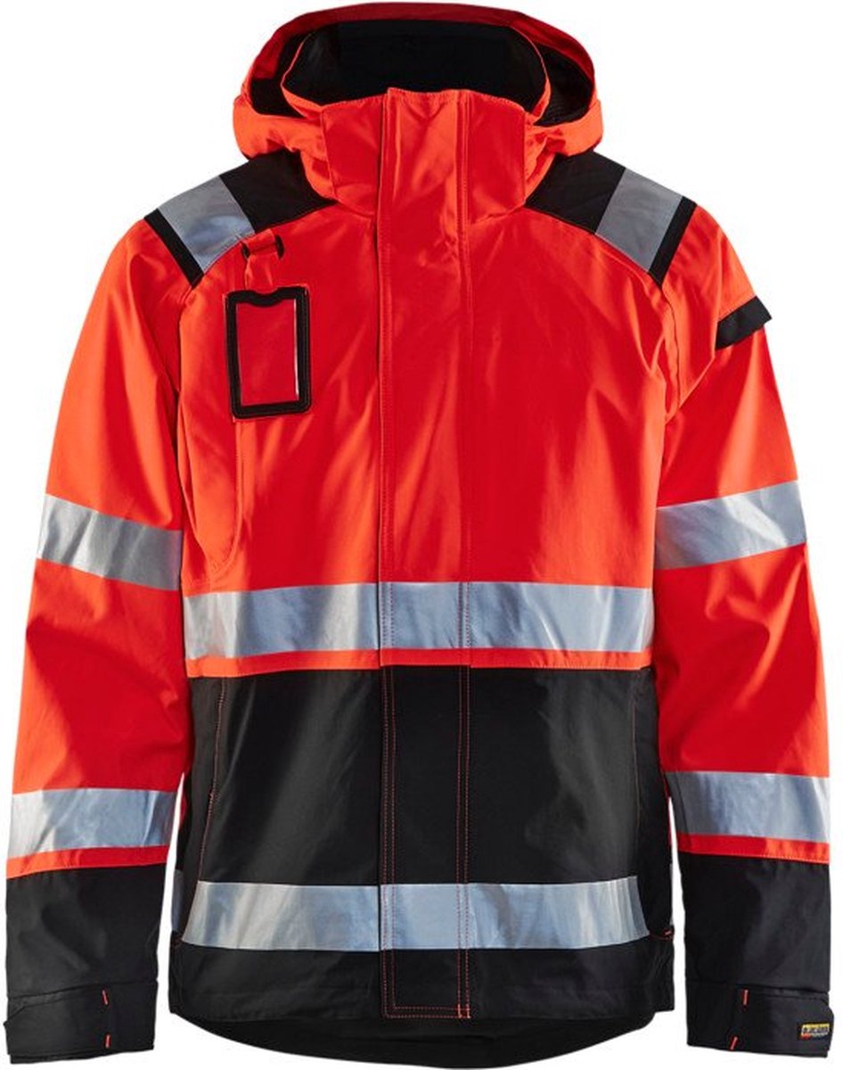 Blåkläder 4987-1987 Shell jack High Vis ongevoerd Rood/Zwart maat 5XL
