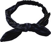 Haarband Knoop Strik Velvet Rib Zwart