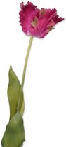 Viv! Home Luxuries Tulp Papegaai - zijden bloem - paars roze - 71cm - Topkwaliteit