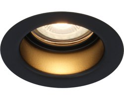 Mari - LED platte inbouwspots met lage inbouwdiepte - 6 Watt 570 Lumen - 2700K Warm wit - GU10 LED Module - Verzonken - Dimbaar - Rond - IP65 waterdicht - Zwart