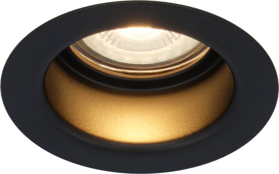 Mari - LED platte inbouwspots met lage inbouwdiepte - 6 Watt 570 Lumen - 2700K Warm wit - GU10 LED Module - Verzonken - Dimbaar - Rond - IP65 waterdicht - Zwart