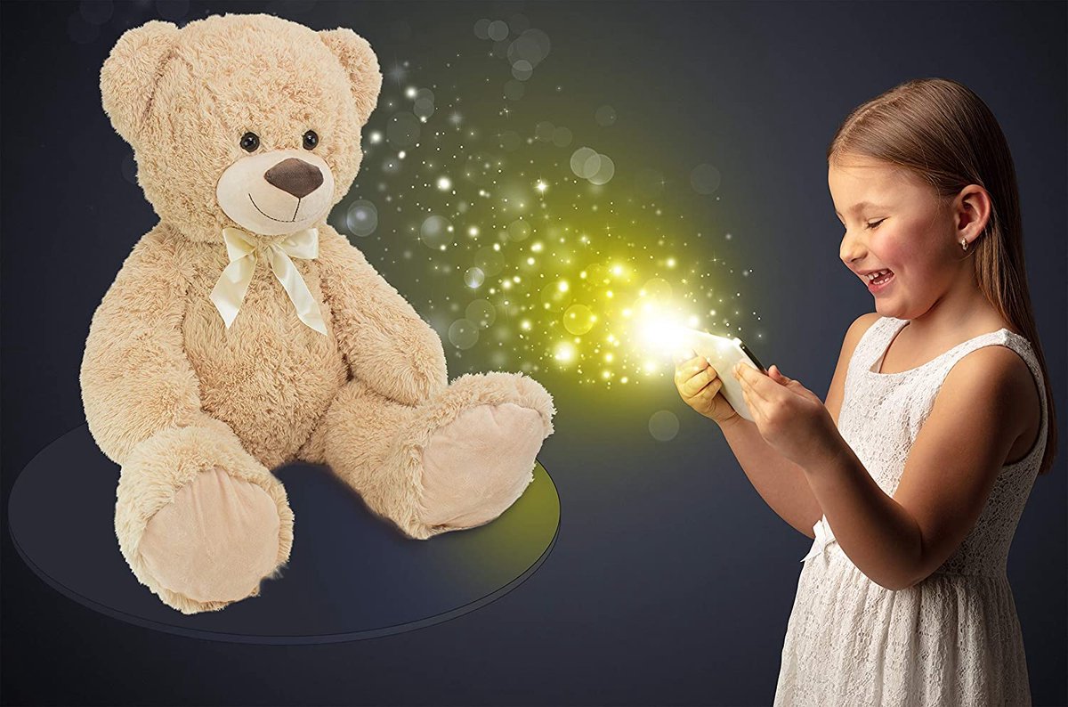BRUBAKER - XXL Beige Knuffel Beer - Teddybeer - 100cm - Knuffels - Pluche - Beer 100cm - Hoge kwaliteit Knuffeldier - Teddybear Groot - Knuffelbeer - Valentijn Cadeau — afbeelding 3