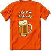 Ik Heb Een Biertje Nodig T-Shirt | Bier Kleding | Feest | Drank | Grappig Verjaardag Cadeau | - Oranje - XXL