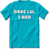 Dikke Lul 3 Bier T-Shirt | Bier Kleding | Feest | Drank | Grappig Verjaardag Cadeau | - Blauw - S