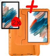 Hoesje Geschikt voor Samsung Galaxy Tab A8 Hoesje Kinder Hoes Shockproof Cover Met 2x Screenprotector - Kindvriendelijke Hoesje Geschikt voor Samsung Tab A8 Hoes Kids Case - Oranje