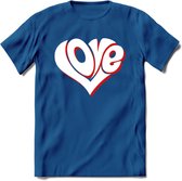 Love - Valentijn T-Shirt | Grappig Valentijnsdag Cadeautje voor Hem en Haar | Dames - Heren - Unisex | Kleding Cadeau | - Donker Blauw - M