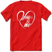 You and My - Valentijn T-Shirt | Grappig Valentijnsdag Cadeautje voor Hem en Haar | Dames - Heren - Unisex | Kleding Cadeau | - Rood - M