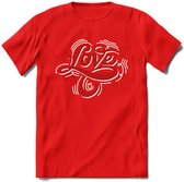 Love - Valentijn T-Shirt | Grappig Valentijnsdag Cadeautje voor Hem en Haar | Dames - Heren - Unisex | Kleding Cadeau | - Rood - M