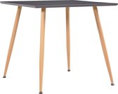 Decoways - Eettafel 80,5x80,5x73 cm MDF grijs en eikenkleurig