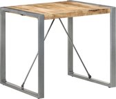 Decoways - Eettafel 80x80x75 cm ruw mangohout