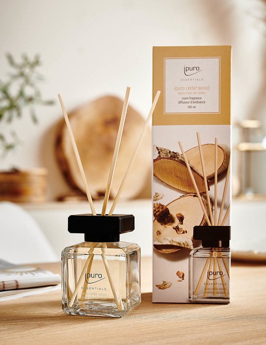 ipuro ESSENTIALS cedar wood diffuseur aromatique Flacon de parfum Verre,  Plastique