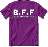 Beer Friends Forever T-Shirt | Bier Kleding | Feest | Drank | Grappig Verjaardag Cadeau | - Paars - S