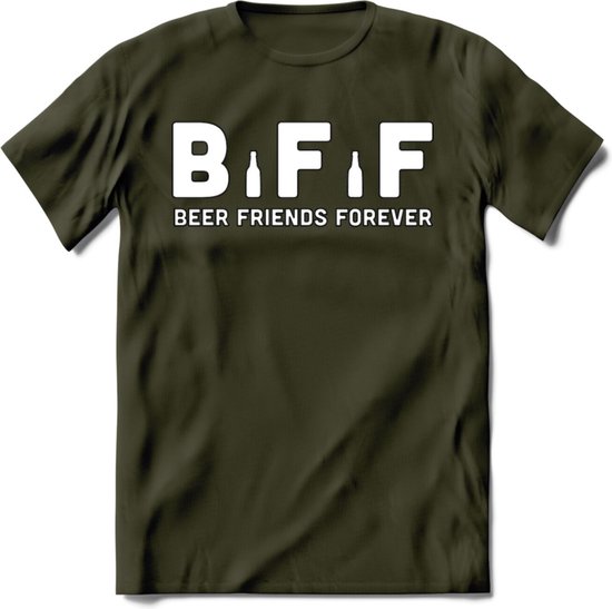 Beer Friends Forever T-Shirt | Bier Kleding | Feest | Drank | Grappig Verjaardag Cadeau | - Leger Groen - XL