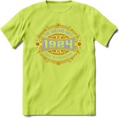 1924 The One And Only T-Shirt | Goud - Zilver | Grappig Verjaardag En Feest Cadeau | Dames - Heren | - Groen - S