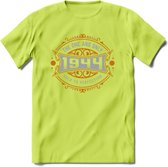 1944 The One And Only T-Shirt | Goud - Zilver | Grappig Verjaardag  En  Feest Cadeau | Dames - Heren | - Groen - XL