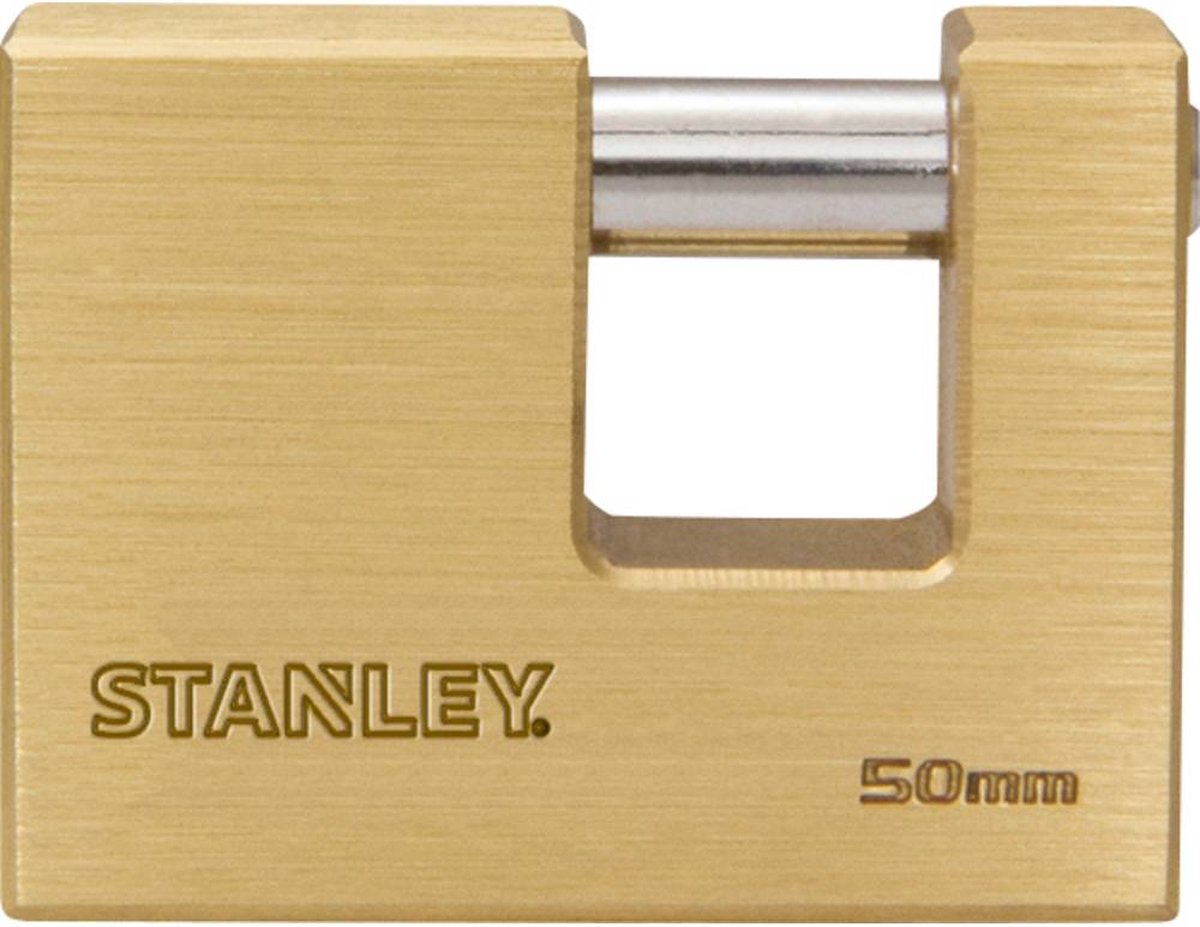 Stanley 81090 371 401 Hangslot 50 mm Messing, Staal Sleutelslot