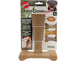 Spot Bam-Bones Plus Easy Grip - Veilig Kauwbot voor Honden - Speciaal voor Sterke Kauwers - Verzorgt het Gebit van de Hond - Rund of Kip - S/M/L - Maat: Large, Smaak: Kip