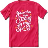 You Are The Stars In My Sky - Valentijn T-Shirt | Grappig Valentijnsdag Cadeautje voor Hem en Haar | Dames - Heren - Unisex | Kleding Cadeau | - Roze - XXL