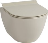 Ben Segno Hangtoilet - met Toiletbril - Compact Xtra Glaze+ Free Flush - Mat Beige - WC Pot - Toiletpot - Hangend Toilet